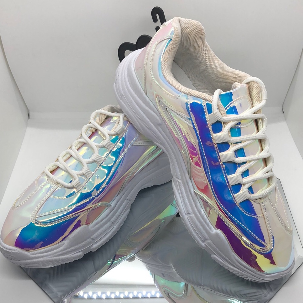 Iridescent Starship 🌟 Yoga Mat Comfort Cushioned Bounce Color Changing Sneakers